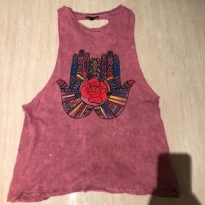 NEW Urban Outfitters Hamsa Tie Dye Pink Tank M